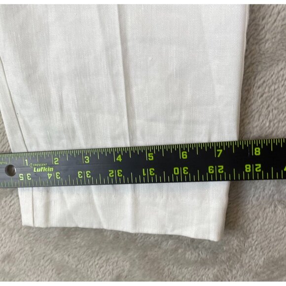 J.Jill Womens Straight Trouser Linen Blend Pants Small Off White Beach Summer - Picture 4 of 11